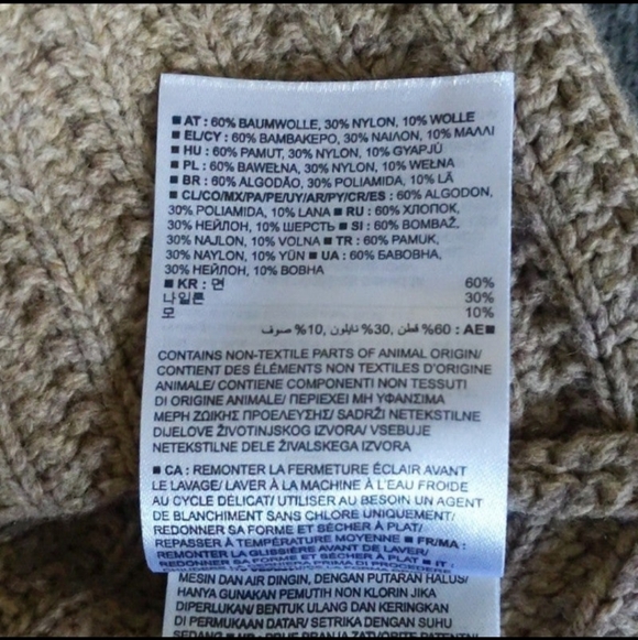 Banana Republic Beige Chunky Sweater Side Zippers 3/4 Sleeves - Women's Medium - Picture 6 of 6